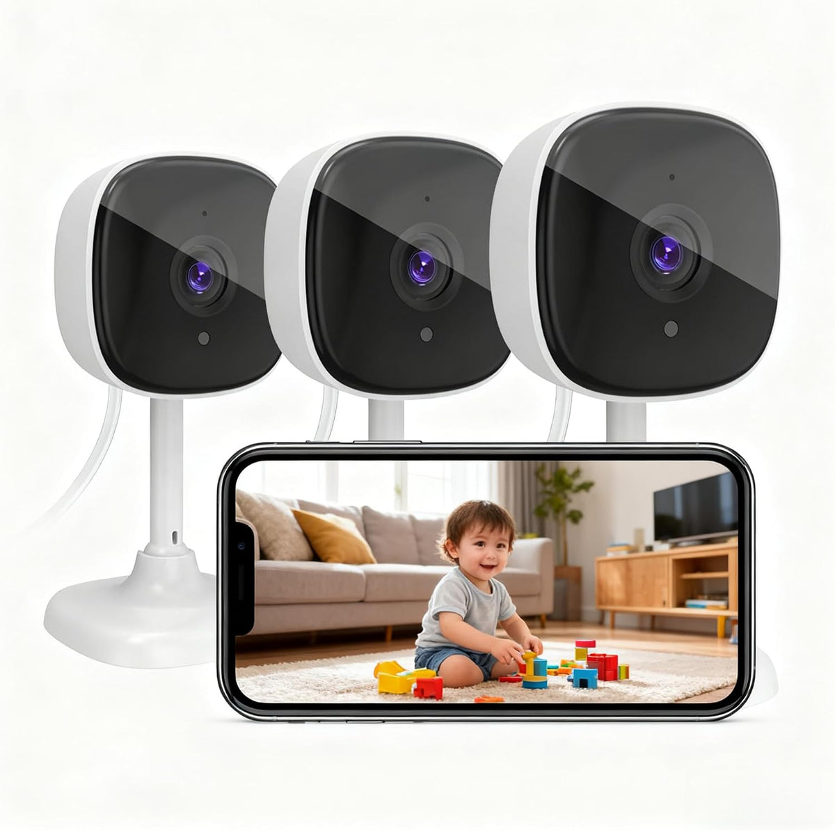 Home Cameras, AI Security Camera for Baby/Kids/Elderly/Dog/Cat Monitoring