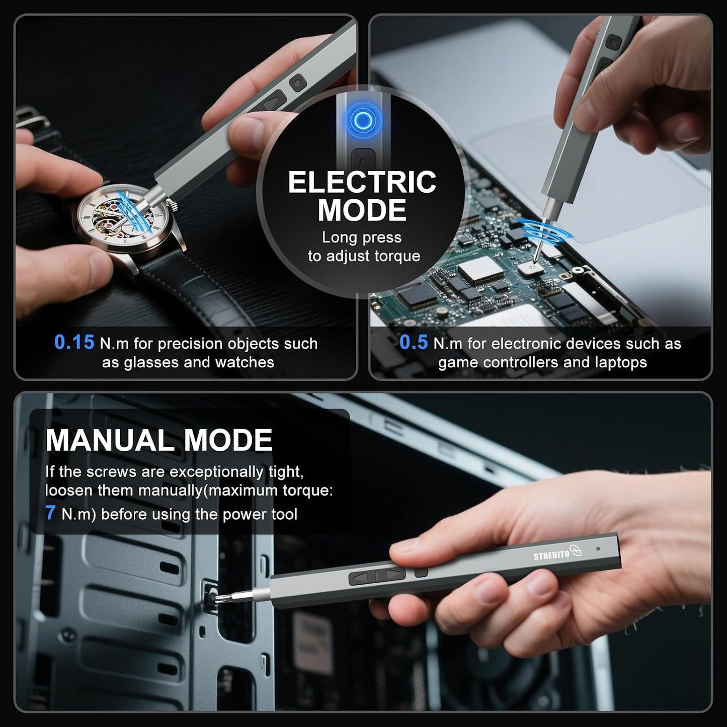 STREBITO Electric Screwdriver, 144-in-1 Precision Screwdriver Set | 120 Magnetic Bits, Organized Storage and Portability, Small Tool Kit for Electronics, PC, Computer and Laptop