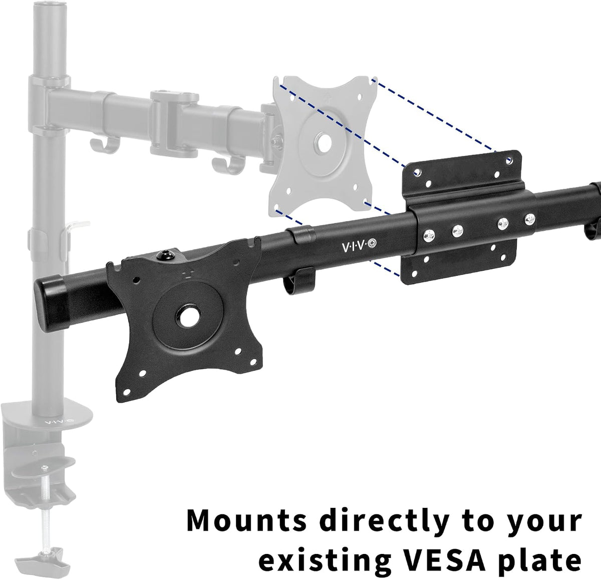 VIVO Black Dual VESA Bracket Adapter, Up to 27 in Screens, MOUNT-VW02A
