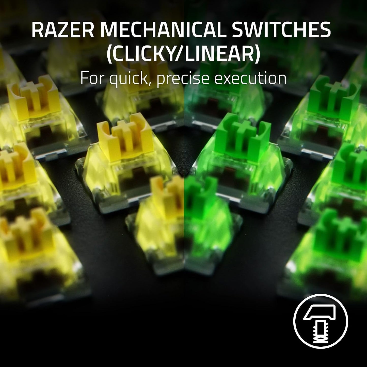 Razer BlackWidow V4 X Mechanical Gaming Keyboard, Yellow Switches, Black | Linear & Silent Switches, 6 Dedicated Macro Keys, Chroma RGB, Doubleshot ABS Keycaps, Roller & Media Controls, Snap Tap