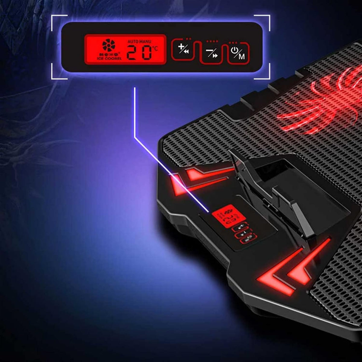 Gaming Laptop Cooler Tablet Notebook Cooling Pad Silent Fans Modes Home Office Display Screen Powerful Cool Stand Holder (Color : B)