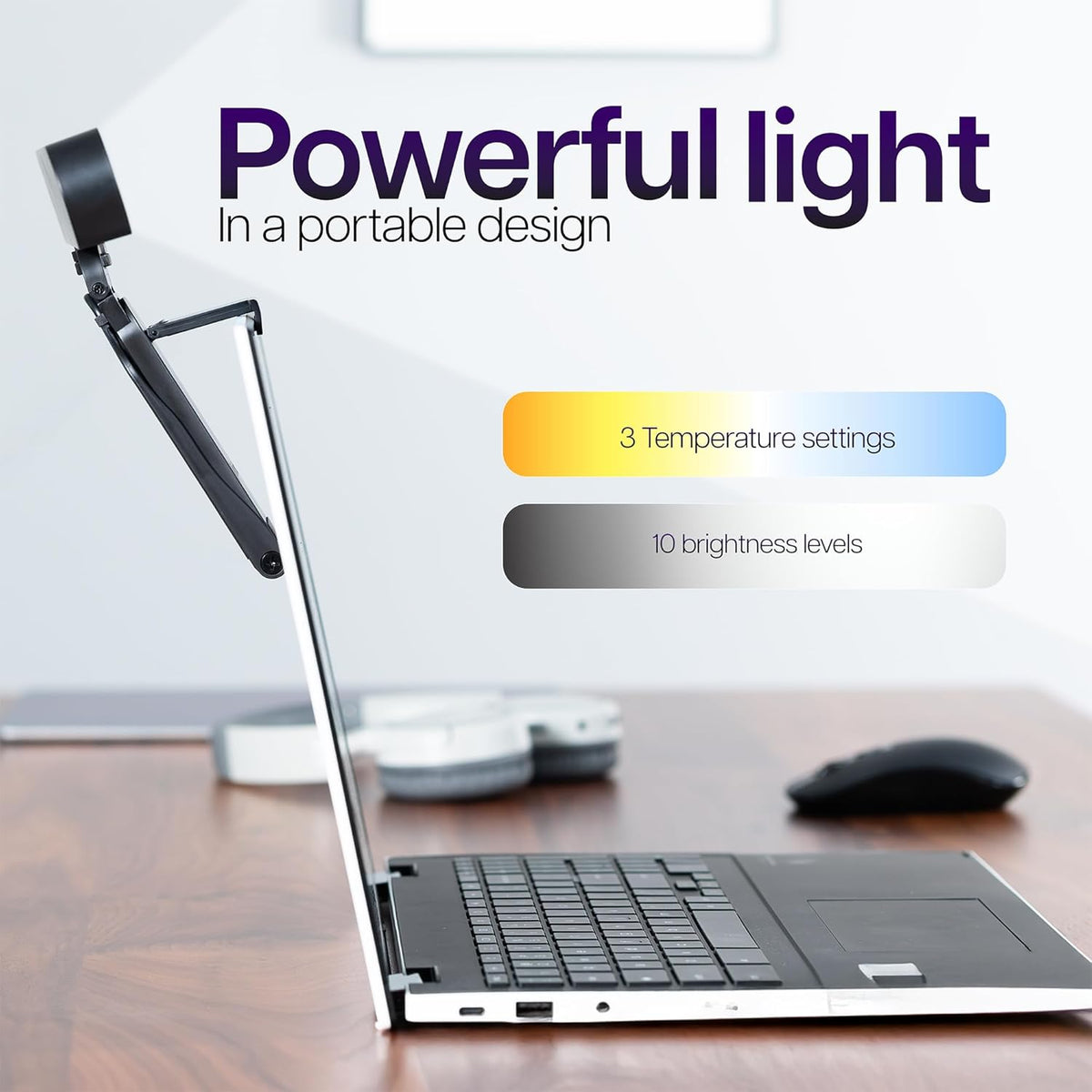 Life Finds Black Webcam Light for Streaming, LF-WL1