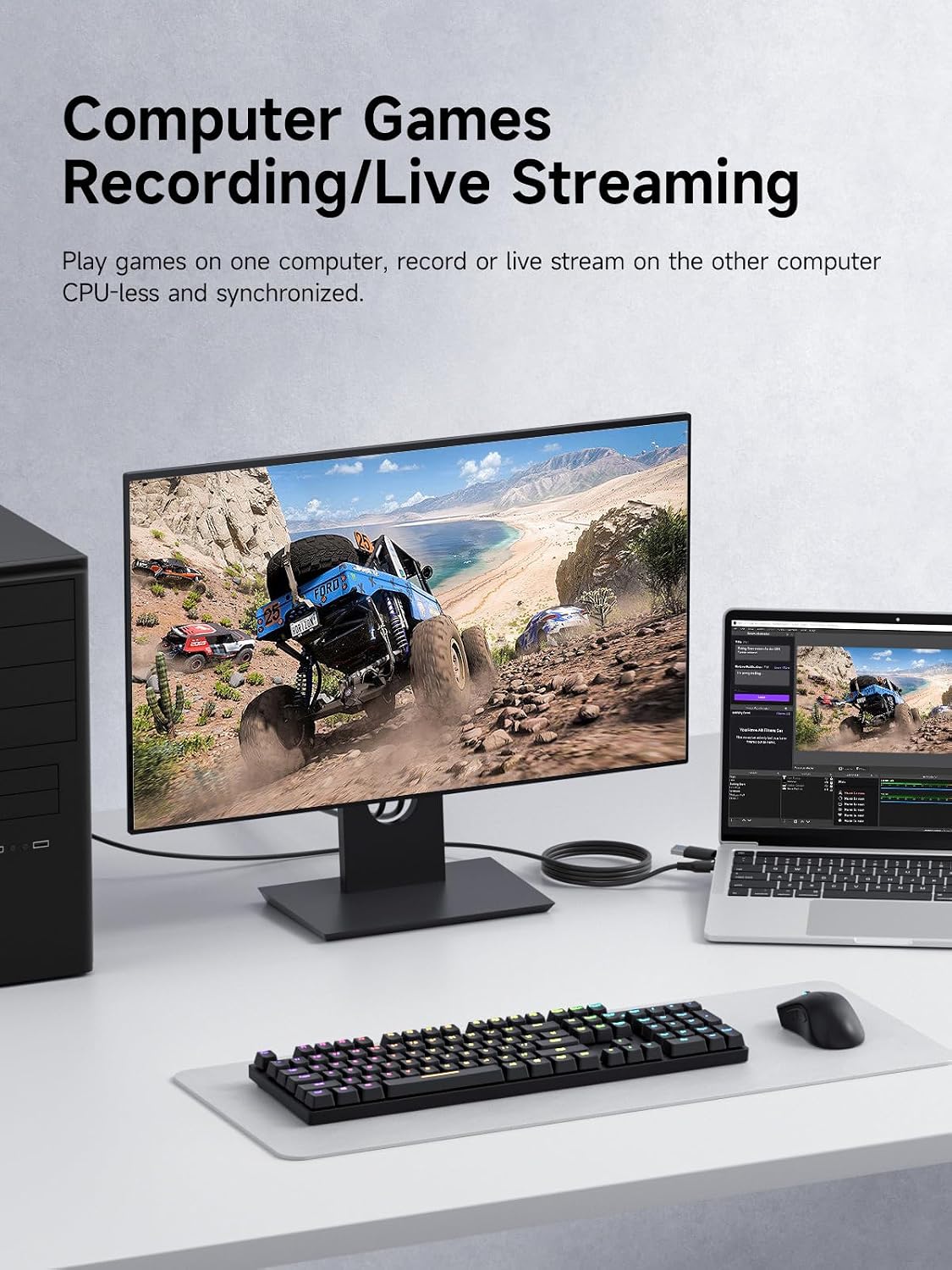 Hagibis USB3.0 Video Capture Card with 100W PD, HDMI to USB A/USB C Capture Cable 1080P@60fps YUY2 MJPEG MS2130 for Quest 3 2 Pro VR Switch2 PS4/5 Live Broadcast, Gaming, Streaming, Recorder