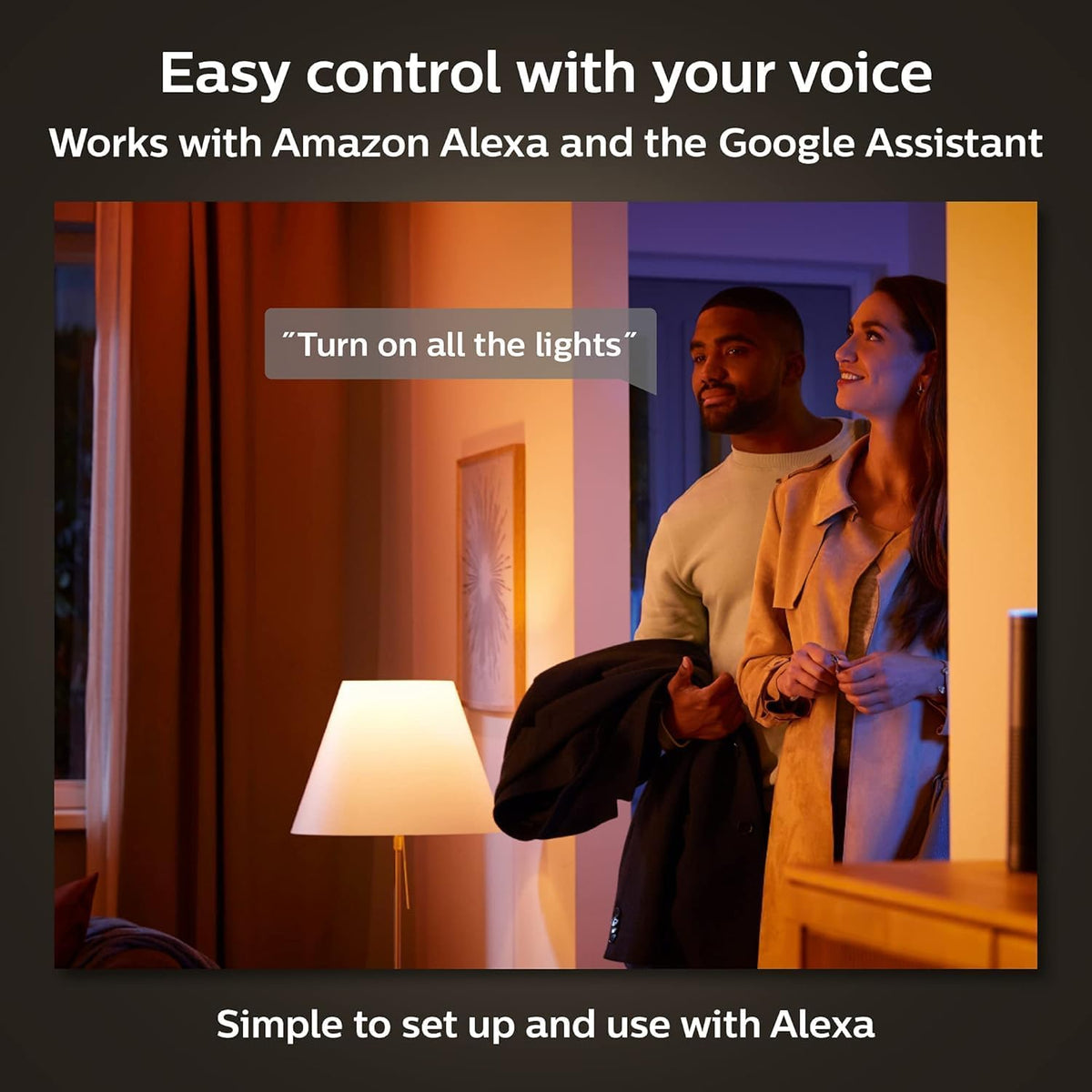 Philips Hue Smart LED A21 Bulb, White and Color Ambiance, E26 Base, 13.5W, Full Spectrum Light 1000K-20000K, 1600 Lumens, Dimmable, Compatible with Alexa, Google Assistant, and Apple Home, 1 Pack