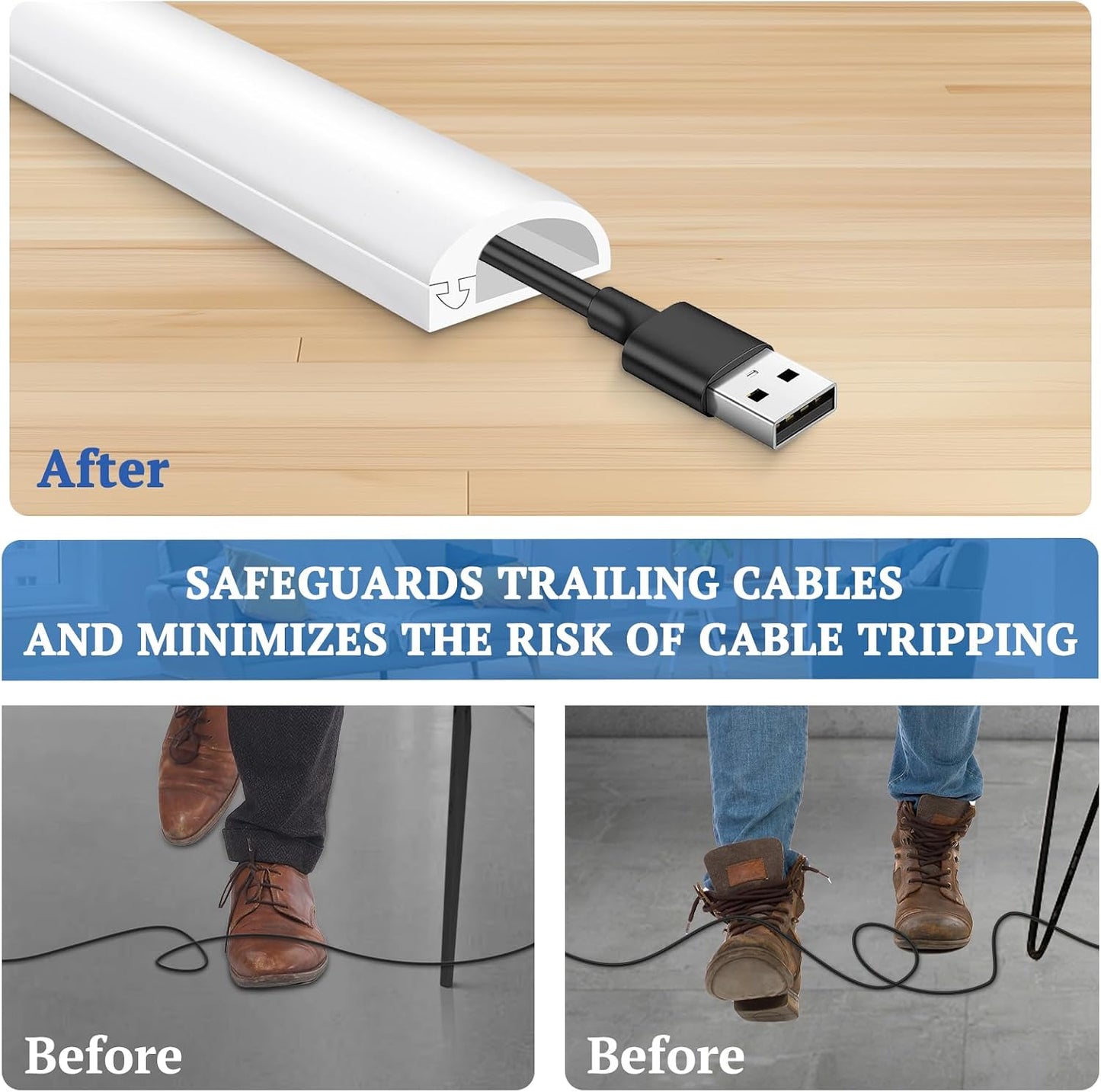 Silicone Cord Hider for Wall,118" Self-Adhesive Wire Hider for Cords,Side Open Cable Raceway Kit for Mounted TV,Flexible Cord Cover Cable Concealer Channel for Home & Office，Cavity 0.63" W x 0.31" H