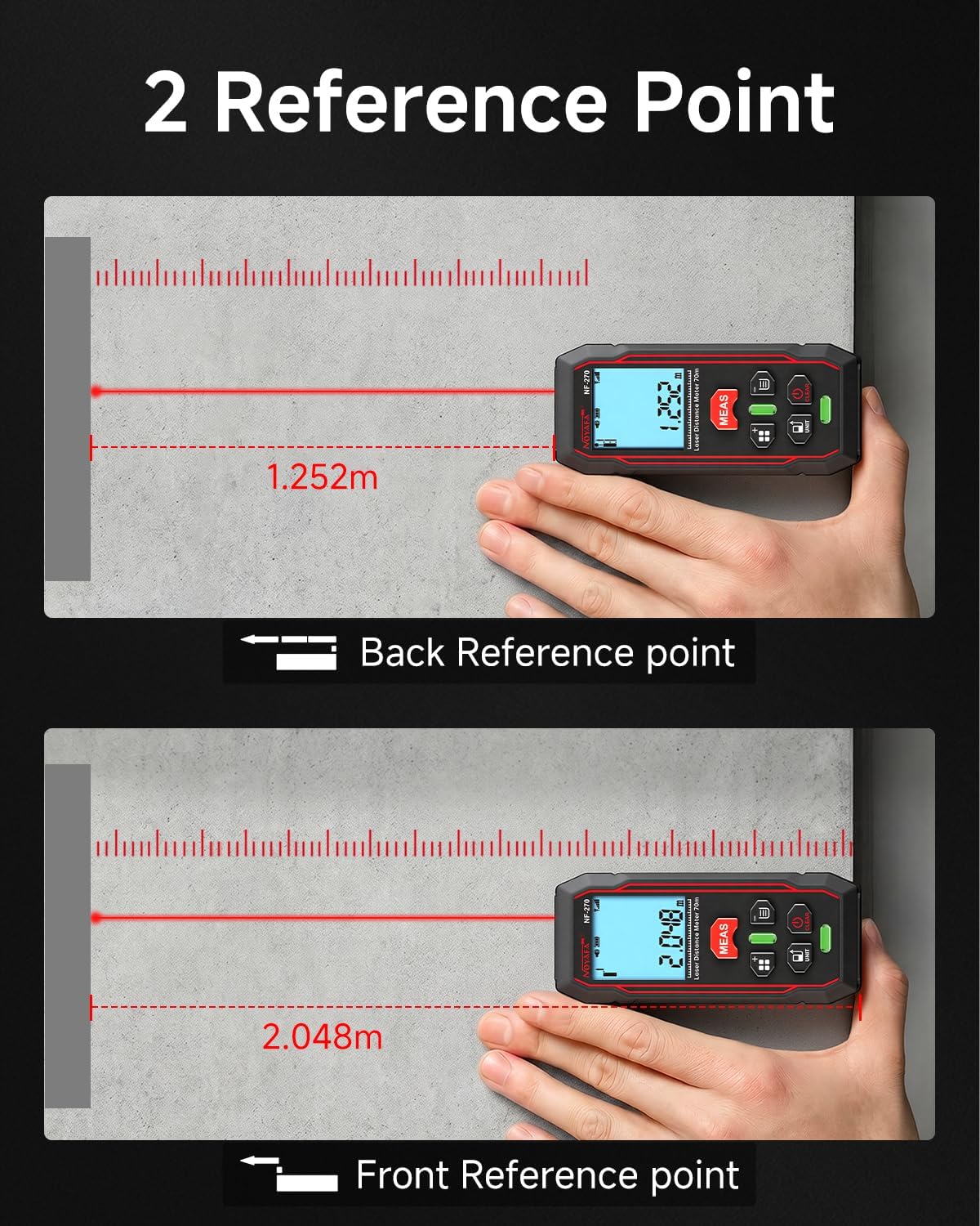 NOYAFA 230Ft Laser Measuring Tool, Digital Laser Tape Measure | Backlit LCD, ±1/16" High Accuracy, Distance/Area/Volume/Pythagorean Modes, Compact for Home & Construction