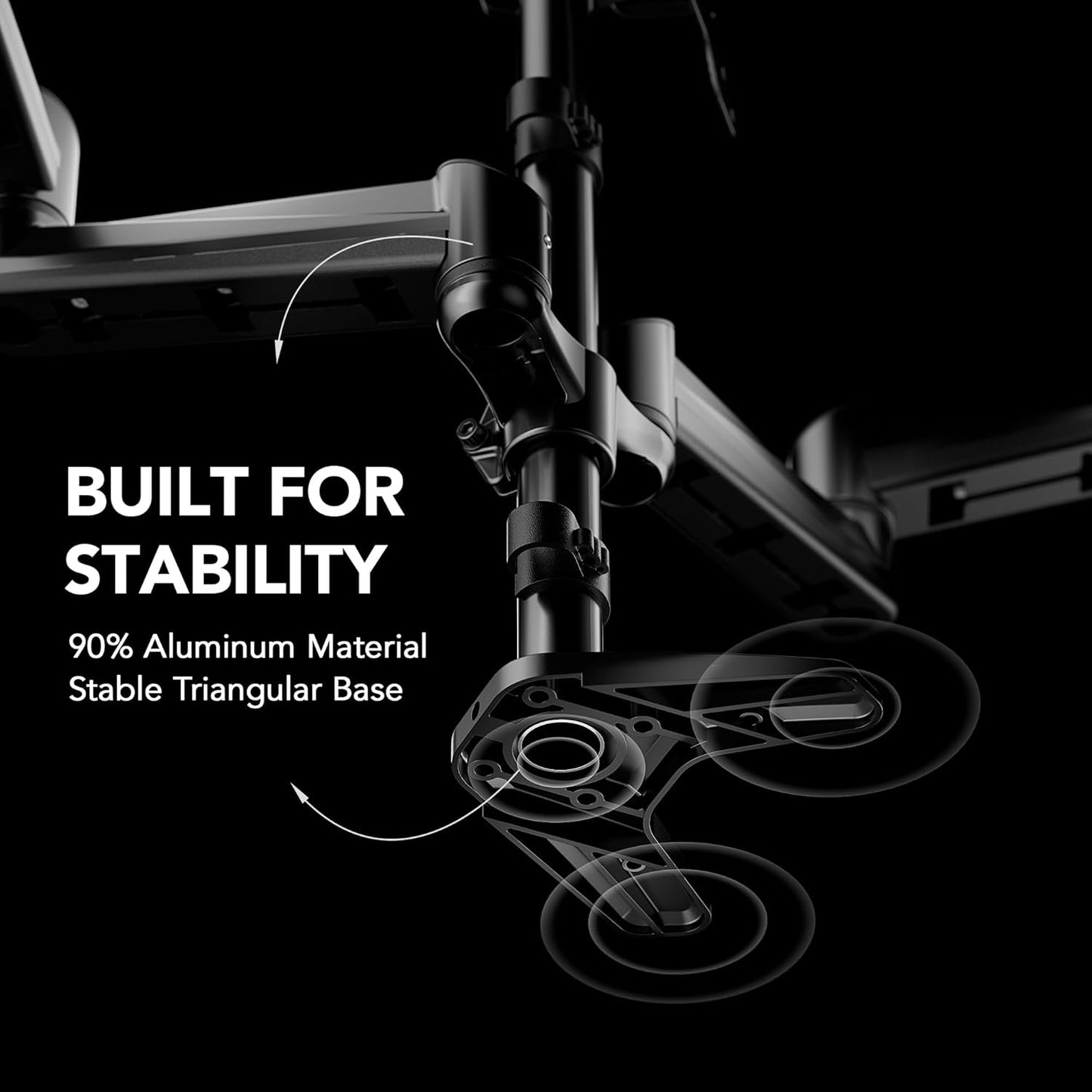 HUANUO Triple Monitor Mount for 17 to 32 inch Screens, Adjustment Gaming Triple Monitor Stand with Swivel, Tilt, Rotation, Clamp & Grommet Kit