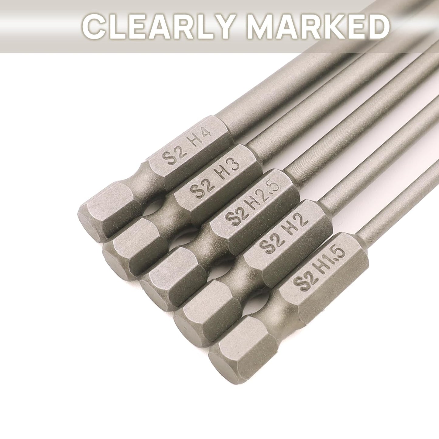 RC Hex Bit 1.5mm 2.0mm 2.5mm 3.0mm 4mm for Electric Screwgun/Power Drill | 6 Inch Power Bits,Hex Head Allen Wrench Drill Bit Set,Professional Grade ¼ Inch Hex Shank for Screwdrivers,High Quality Steel