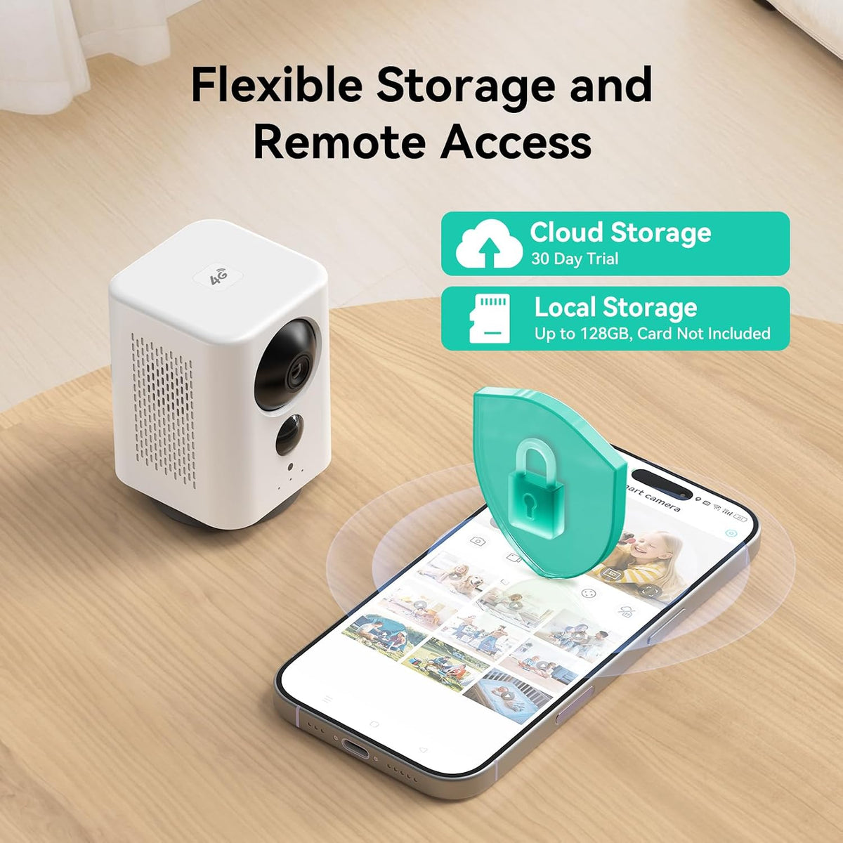 LIWAN 4G LTE Cellular Security Camera Indoor Wireless, No WiFi, 2K, Portble