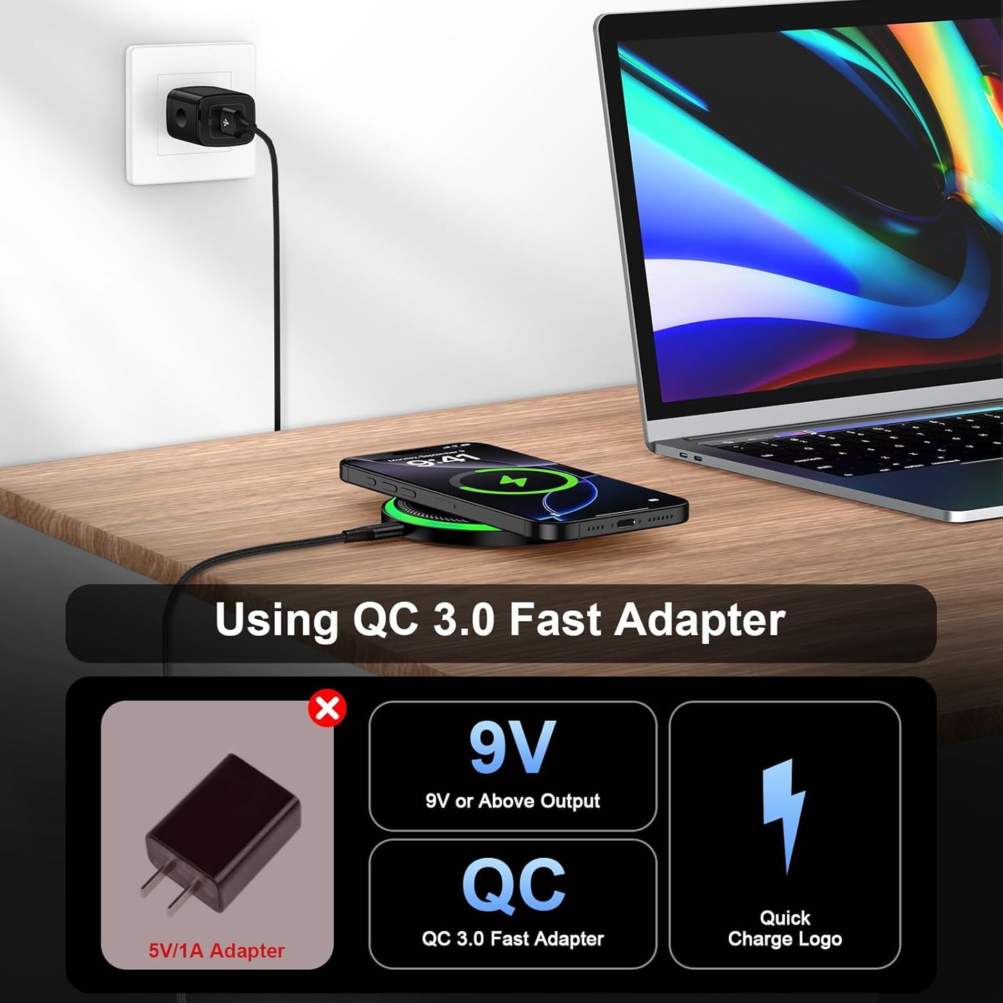 Wireless Charger Samsung Fast Charging Pad for Galaxy S26/S25 Ultra/S25 Plus/S24 FE Ultra/S23/S22/S21/Z Flip Fold 6,15W Wireless Phone Charger Android Charging Mat Station for Google Pixel 9a 9 Pro XL