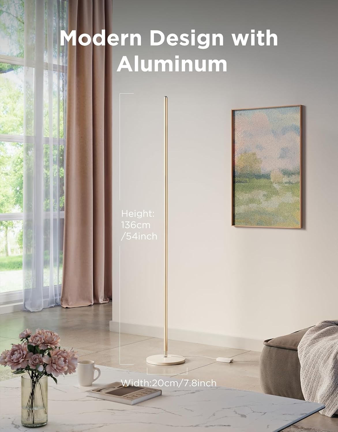 Govee RGBIC Floor Lamp Basic, 1000lm LED Corner Lamp | Works with Alexa, Smart Modern Floor Lamp with Music Sync and 16 Million DIY Colors, Color Changing Standing Lamp for Bedroom