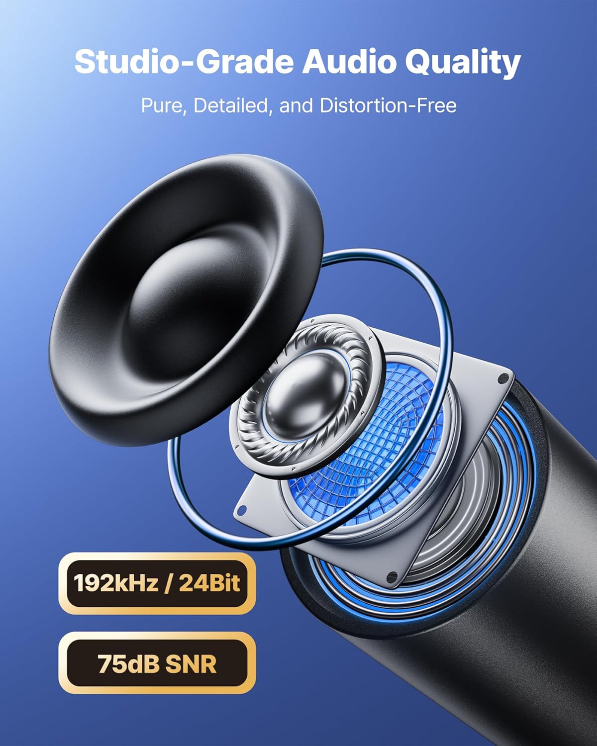 BOYA CM40 Computer USB Microphone for PC, Laptop, Mac & Phones | Gooseneck Microphone with ENC Noise Cancellation, Adjustable Gain, One-Touch Mute, Headphone Monitoring for Podcast Streaming