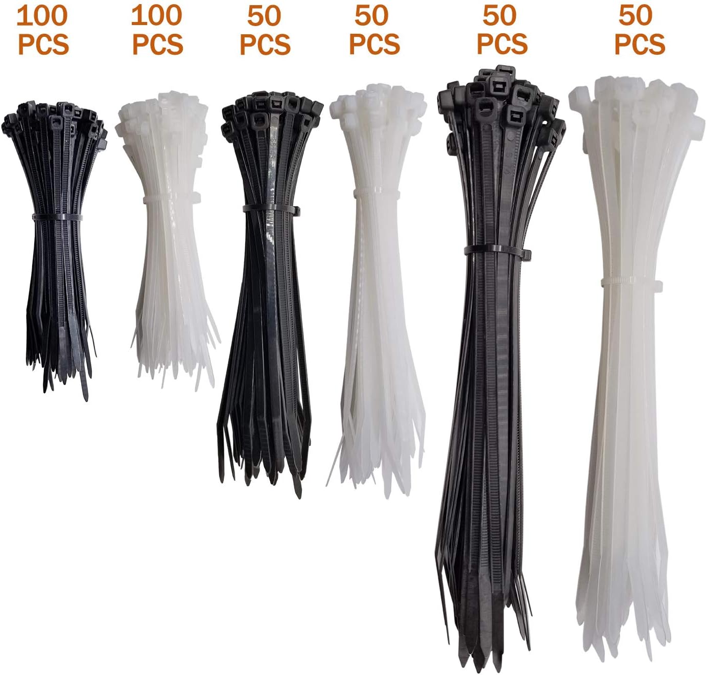 Superun Zip Tie Kit - 400 Pack Zip Ties Assorted Sizes 4 Inch, 6 Inch, 8 Inch Mix Pack in Black & White Wire Ties assortment… | Self-locking,Zip Tie Kit packed in case,Assorted Cable Ties 4 inch 6 inch 8 inch Mix Pack，Heavy duty,For indoor and outdoor
