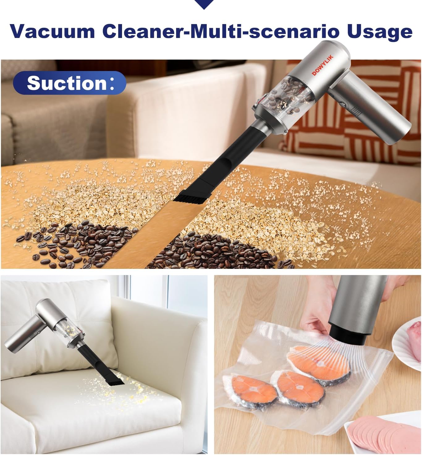 Compressed Air Duster, 150000RPM Compressed Air with LED,2-in-1 Mini Vacuum | Electric Air Duster for PC Cleanning Kit, Canned Air Duster for Computers-Air Blower for Electronics with Case