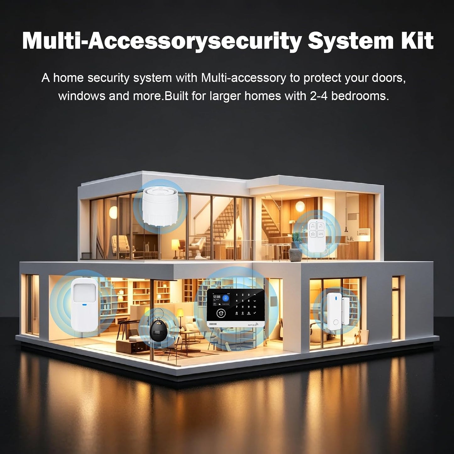 Home Security System, Alarm System for Home Security, WiFi/GSM SMS Alarm System with Motion Detector, 120dB Alarm Siren, Door/Window Burglar Alarm, Smart Remote Control, Alexa-Compatible (G03-2E)