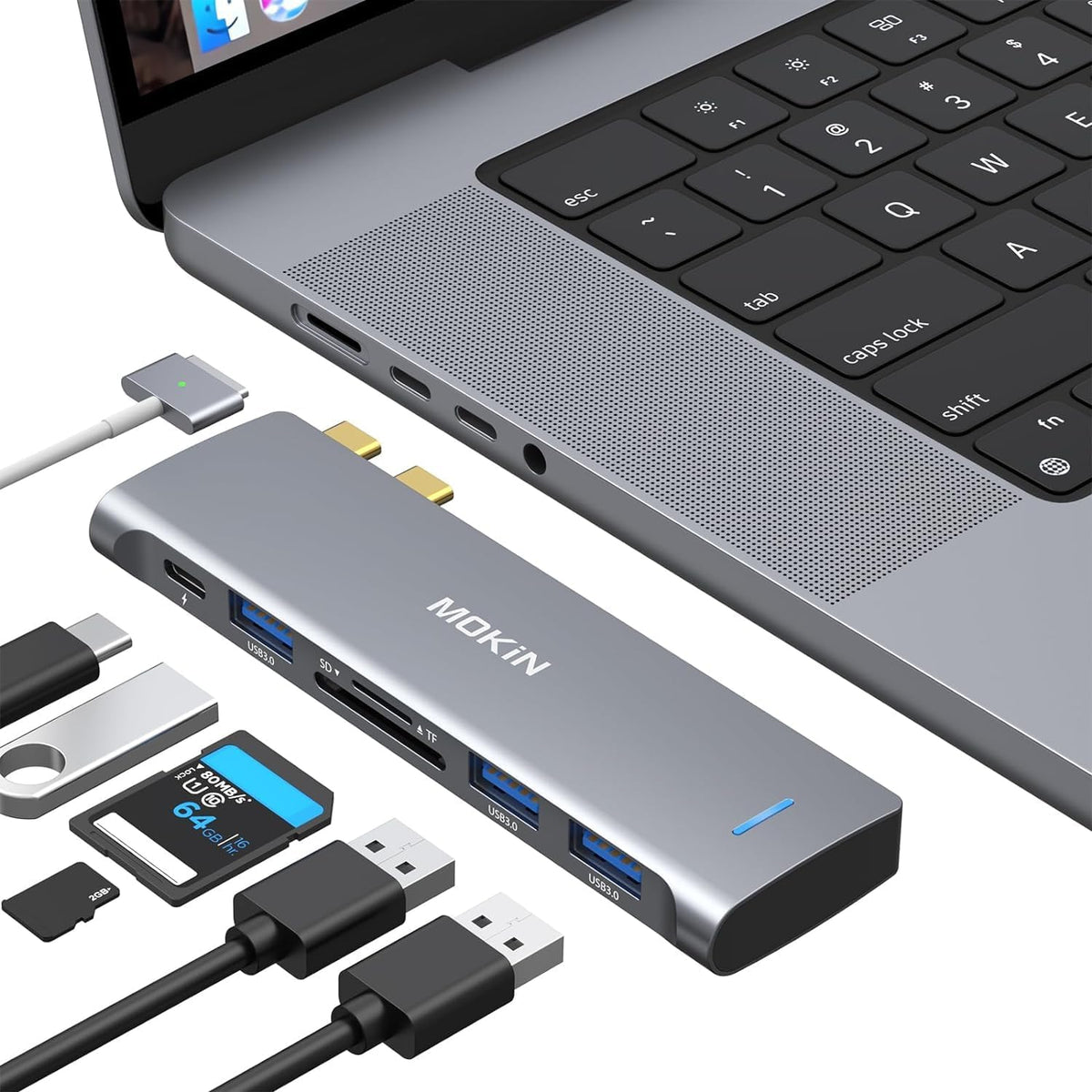 USB C Docking Station Dual DisplayPort, 8 in 1 USB Hub with 2 DP, HDMI, VGA, USB C 2.0, A 2.0, PD Charging Port, Multi Monitor Adapter for Dell/HP/Lenovo Laptops