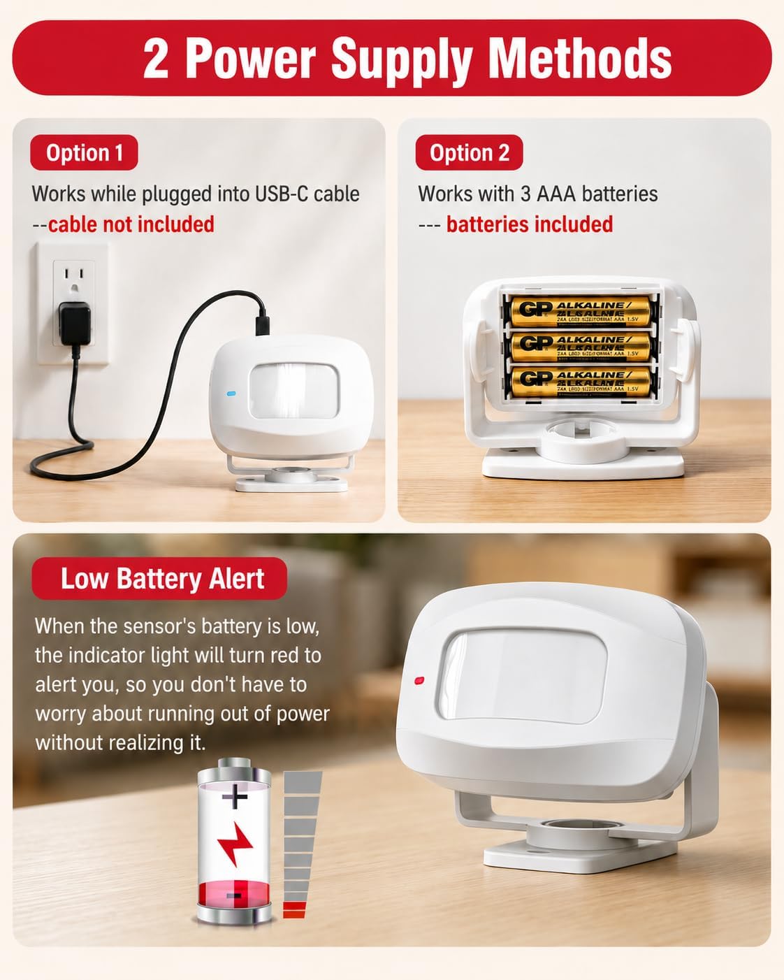 CallToU WiFi Motion Sensor Door Chime, Smart Motion Alert System with App Notifications & Instant Phone Alerts, Entry Sensor for Home, Pet Monitoring, Elderly Care and Store Entrance