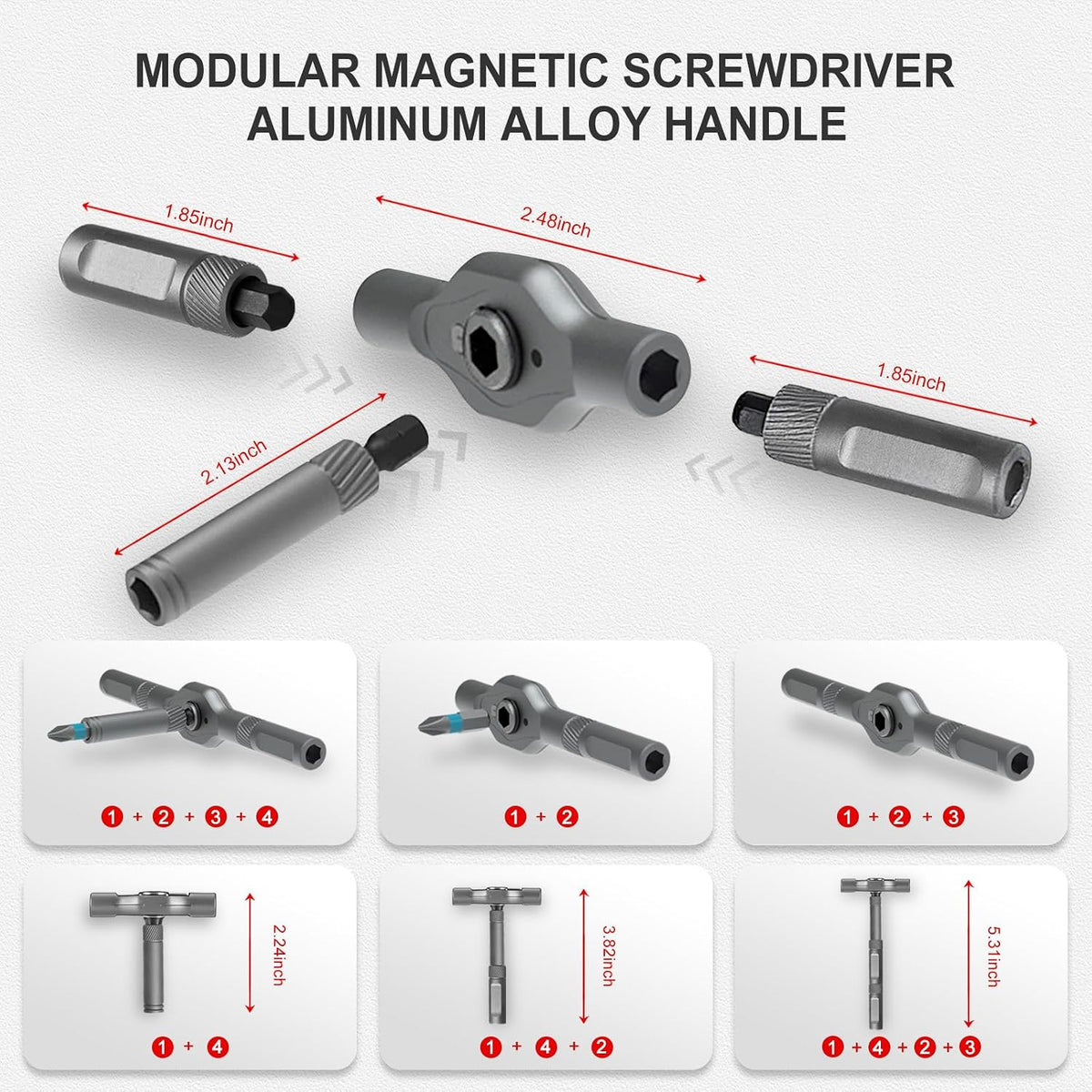 42 in 1 Magnetic Screwdriver, Screwdriver Set, Multi Bit Ratcheting Screwdriver Set with Storage Case Repair Tool Kit for Computer, Eyeglass, Bicycles, Watch, Ring Doorbell, Furniture and DIY