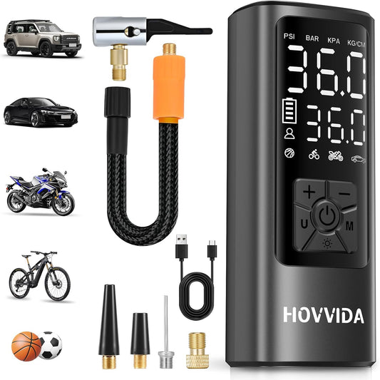 Tire Inflator Portable Air Compressor, Bike Pump, Air Pump for Car Tires 150PSI with Digital Pressure Gauge, Auto Shut-Off, Fast Inflation, Bike Tire Pump for Car, Motorcycle, Bike, Ball