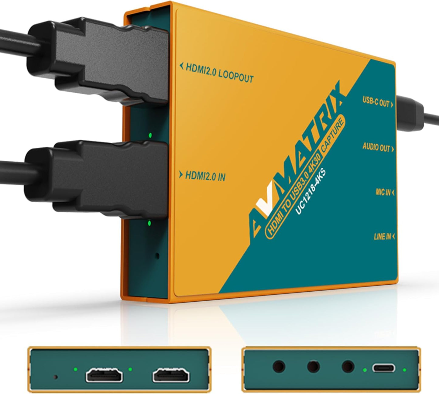 SDI/HDMI to USB3.0 Video External Capture Card for Streaming, Uncompressed (YUY2) 1080P60 Play and Pluy for Church Live Streaming Tele-Conference Tele-Education (UC1218-4KS)