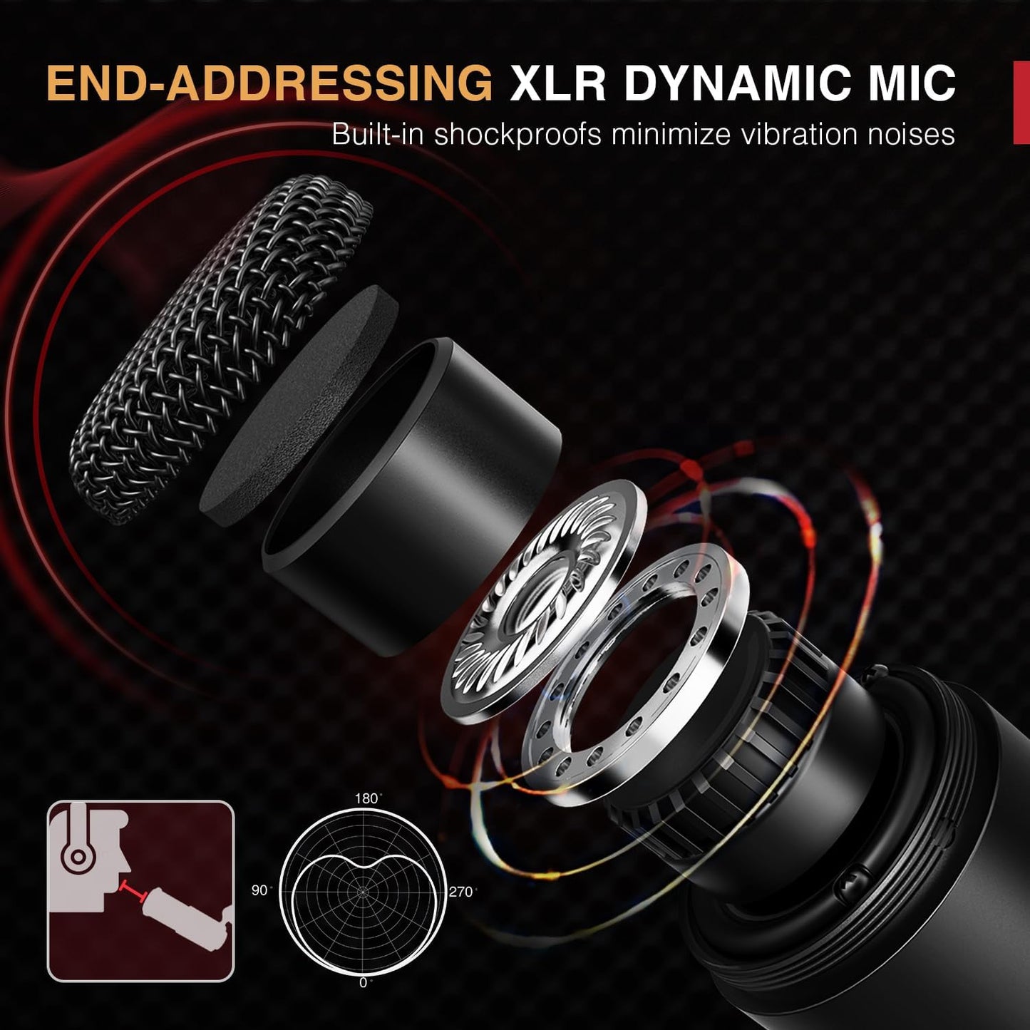 FIFINE K669D XLR Dynamic Microphone Metal for Vocal, Recording | Studio Metal Mic for Podcasting, Cardioid Pattern, Streaming Voice-Over Dubbing Video with Audio Mixer/Audio Interface