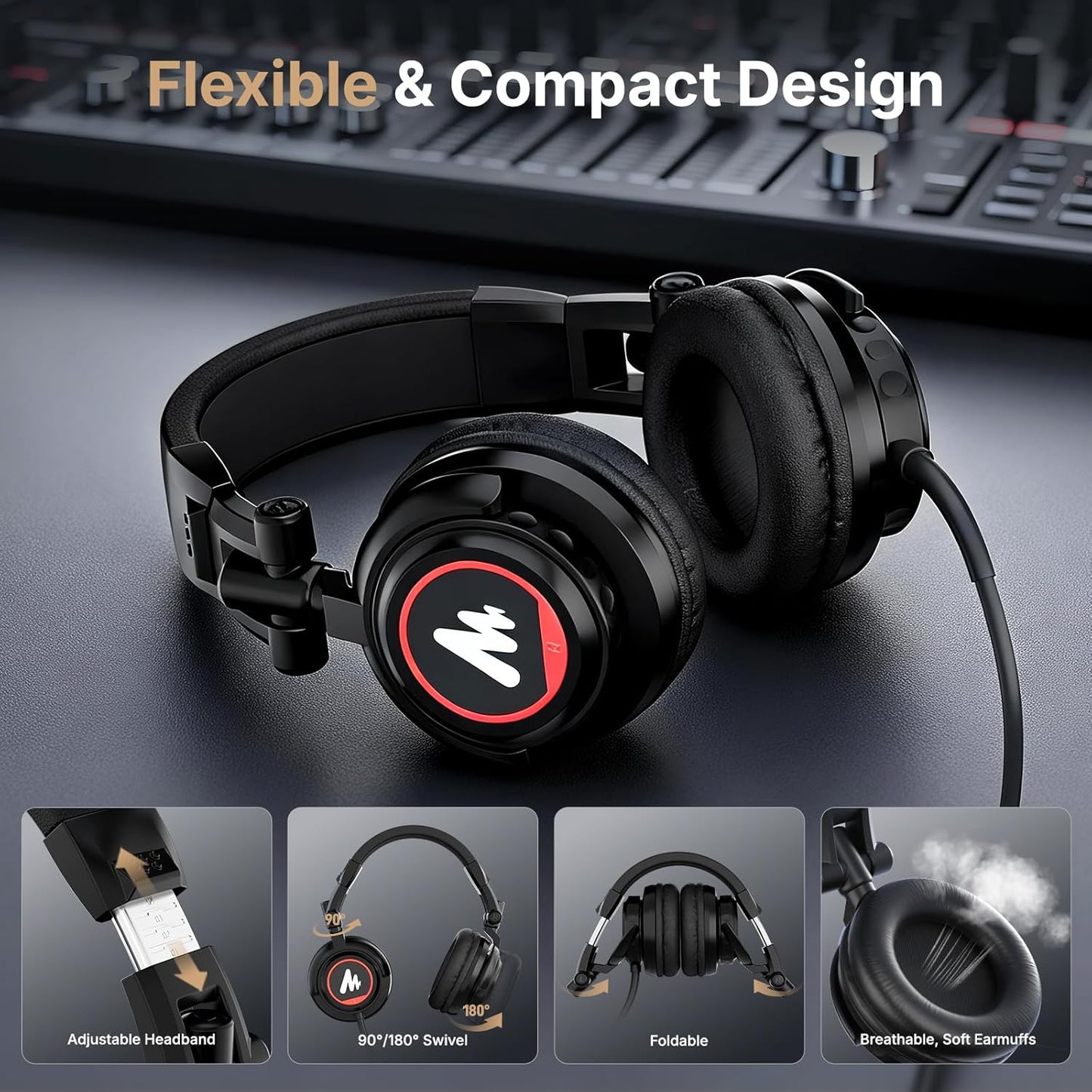 MAONO AU-A04H USB Microphone Kit with Headphones for PC, Podcast & Gaming | 192kHz/24Bit Vocal Condenser Cardioid Studio Mic Compatible with Mac & Windows for Recording, YouTube, Streaming, Voice-Over