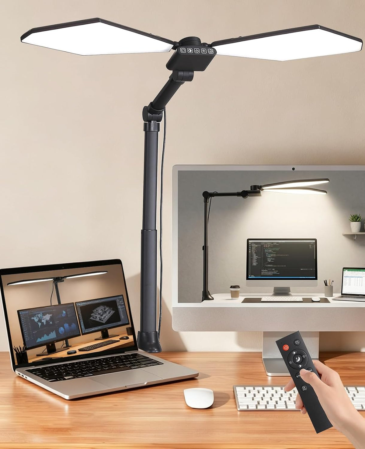 LED Desk Lamp with Clamp, Laptop Light Computer Desk Lamps for Home Office