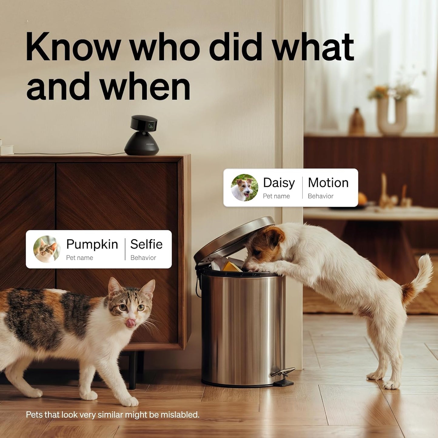PETLIBRO Dog Camera with Phone App, 360° Auto Tracking Pet Camera Indoor with Phone App for Home Alone Pets, Cat & Puppy Camera with 2-Way Audio, Night Vision, Indoor Camera WiFi