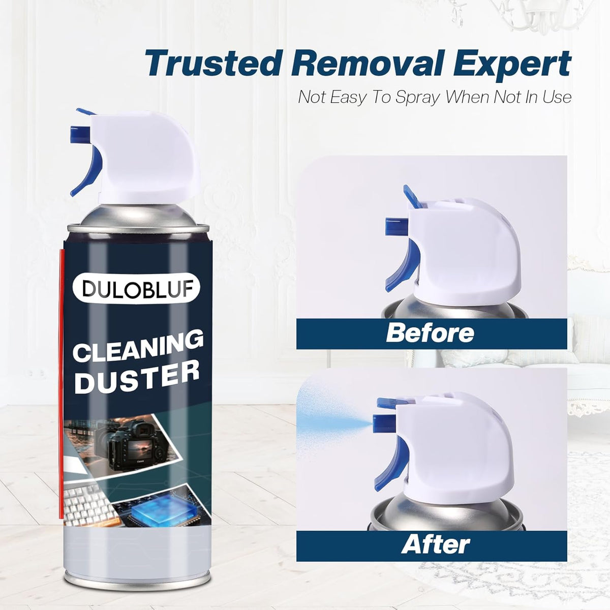Compressed Air Duster : Air Duster for PC Cleaning - Computer Air Duster Blower for Laptop - Reusable Car Dusters Airduster