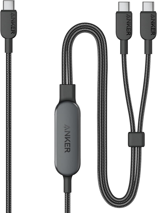 Anker 2-in-1 USB C to USB C Cable, 140W Max (1-Pack, 4 ft, Black) | Fast Charging Cord, for iPhone 17 / 17 Pro Max / 16 Series, MacBook Air / Pro, and More