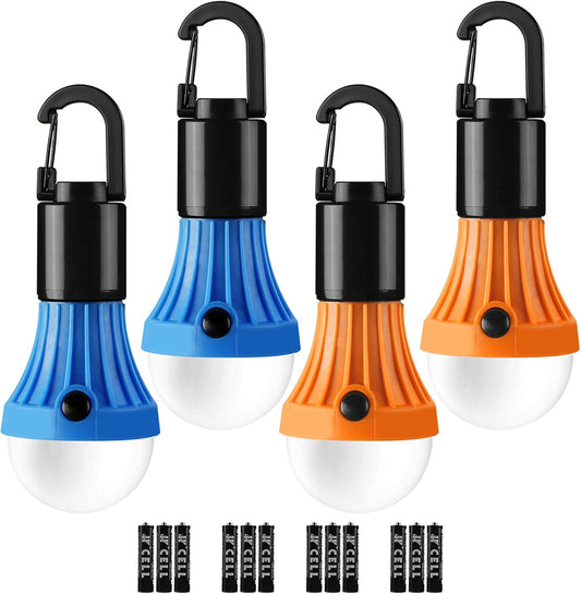 Lepro LED Camping Lantern with 3 Light Modes, Batteries Included, 4 Packs | Hanging Tent Light, Camping Essentials, Portable Lantern Flashlight for Camping, Emergency Light, Power Outages