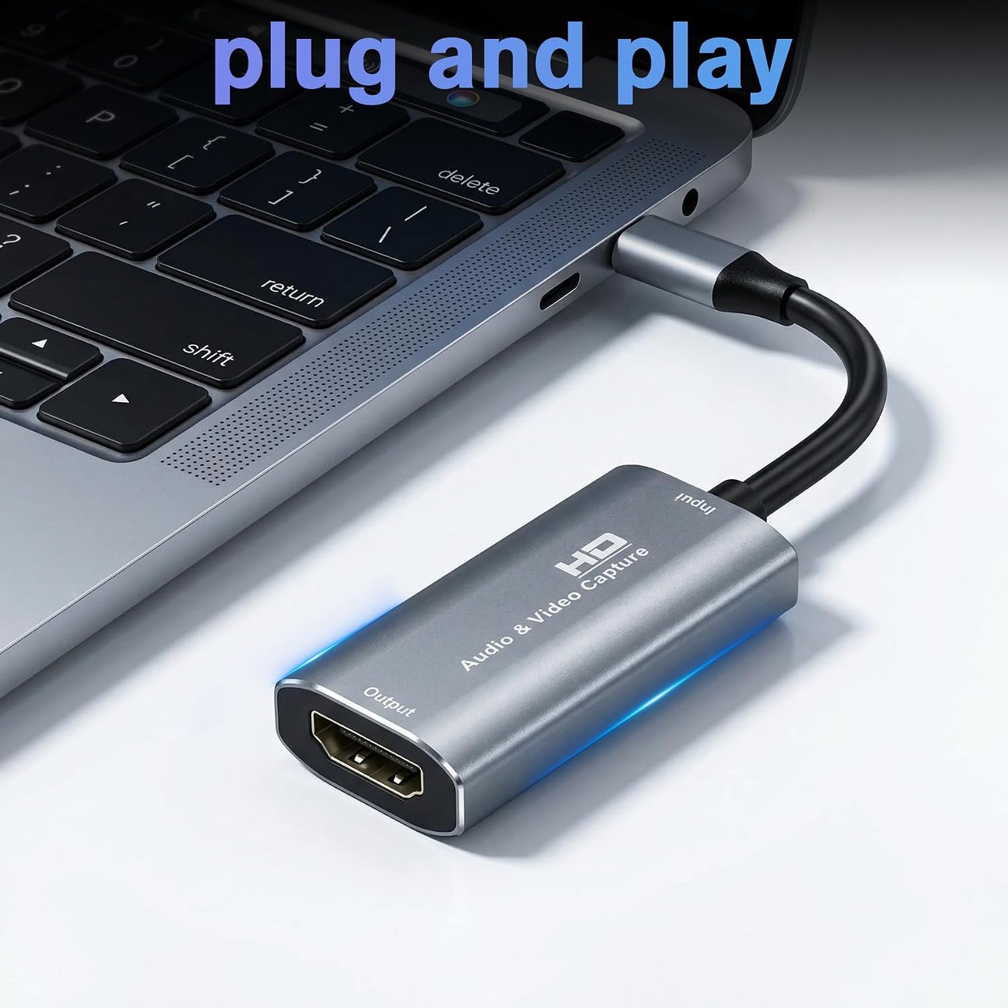 Video Capture Card, 4K USB3.0 HDMI to USB C, 1080P60FPS HDMI Capture Card for Streaming, Gaming, Video Recording Compatible with Switch, Xbox, PS4, OBS, Windows, Mac OS, Zoom(Silver)