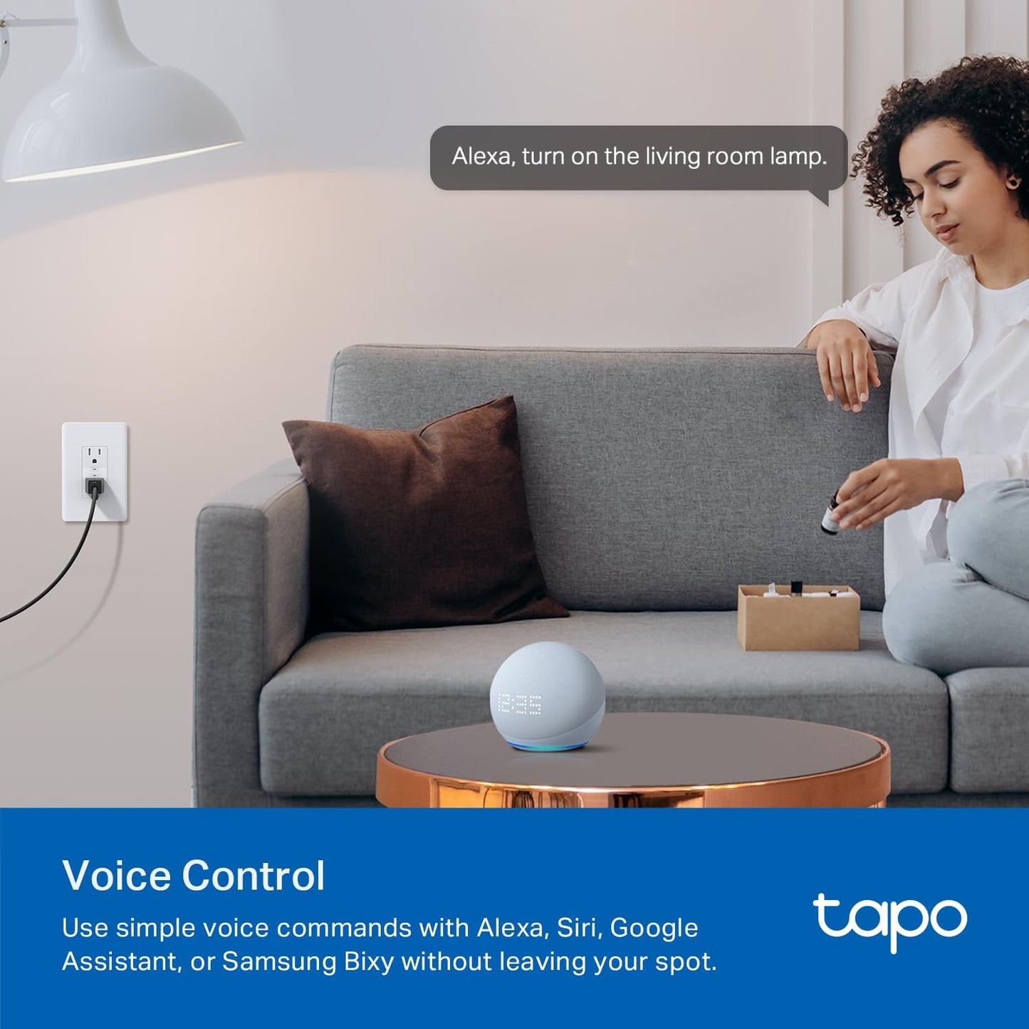 Tapo Smart Plug, Wi-Fi in-Wall Outlet, Matter Compatible, Energy Monitoring, 15A/1800W Max, Works with Alexa, Apple Home, Google Home, SmartThings, Voice/Remote Control, ETL Certified - Tapo P210M