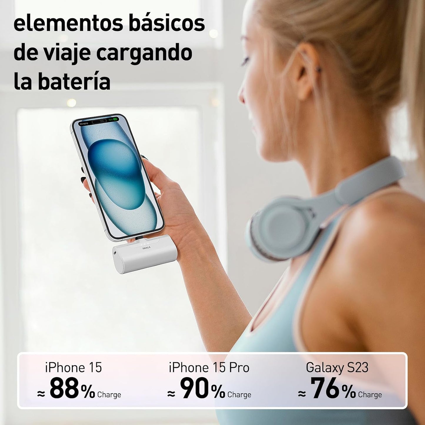 iWALK Portable Charger for iPhone 17/16/15 USB-C Small Power Bank 20W 4,500mAh Fast Charging Battery Pack Compatible with iPhone 15/16/16/17 Plus/17 Pro/17 Pro Max, Samsung Galaxy S25/S24/S23 Android