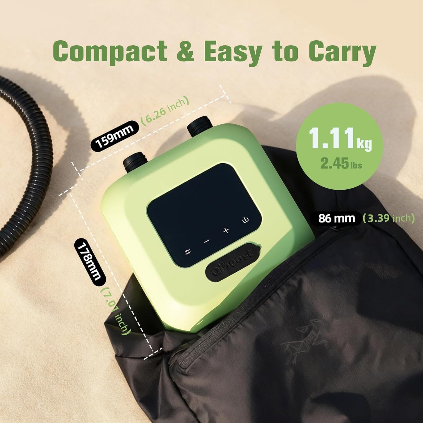 Electric SUP Pump, 20PSI Rechargeable Paddle Board Pump | Cordless, High Pressure, Dual Stage Inflation, Auto Shut-off, for Paddle Boards, Kayaks, Kite Wings, Tents and Air Mattresses