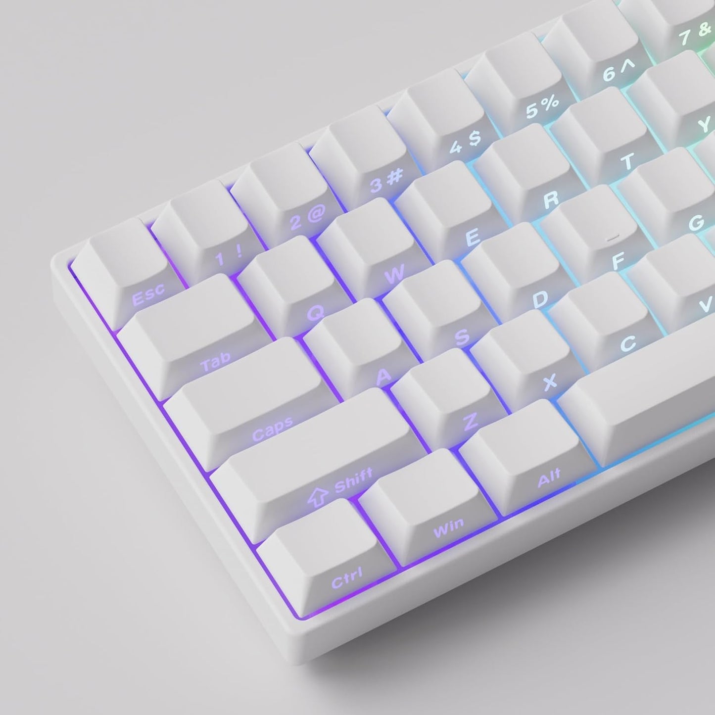 MONSGEEK FUN60 Pro Rapid Trigger Gaming Keyboard 16k Scan Rate SP Magnetic Switch HE Keyboard Wired 60% White Shine-Through (Glare Magnetic Switch)