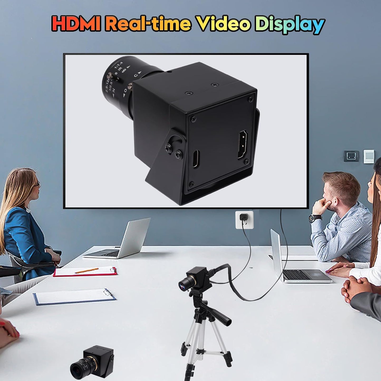 SVPRO 4K Streaming Webcam with 5-50mm Zoom Lens, USB & HDMI Dual Ouput,10X Optical Zoom Manual Focus Camera H.264 Computer Vision Industrial Security Camera for PC/Monitor/TV/Projector