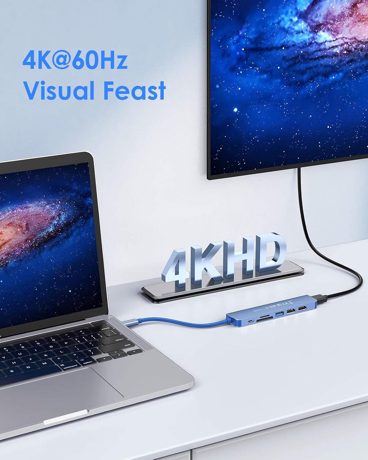 LENTION 7-in-1 USB C Hub, 4K@60Hz HDMI, 100W PD, Card Reader, USB 3.0 & 2.0