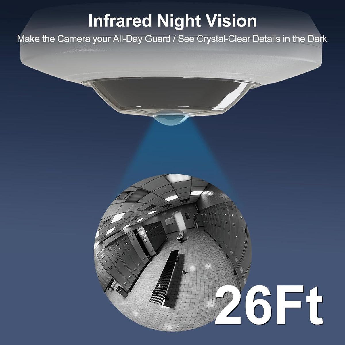 Anpviz 5MP Fisheye POE Camera, 360° Multiple Panoramic Views Wired Indoor