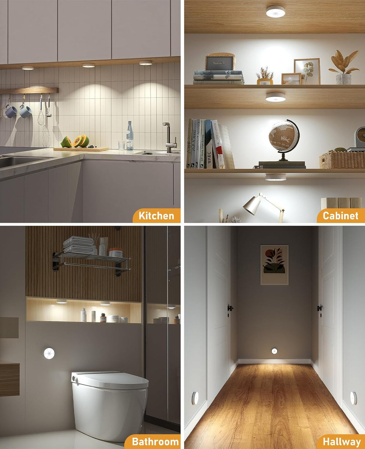 Under Cabinet Lighting with Remote, Motion Sensor Step Lights