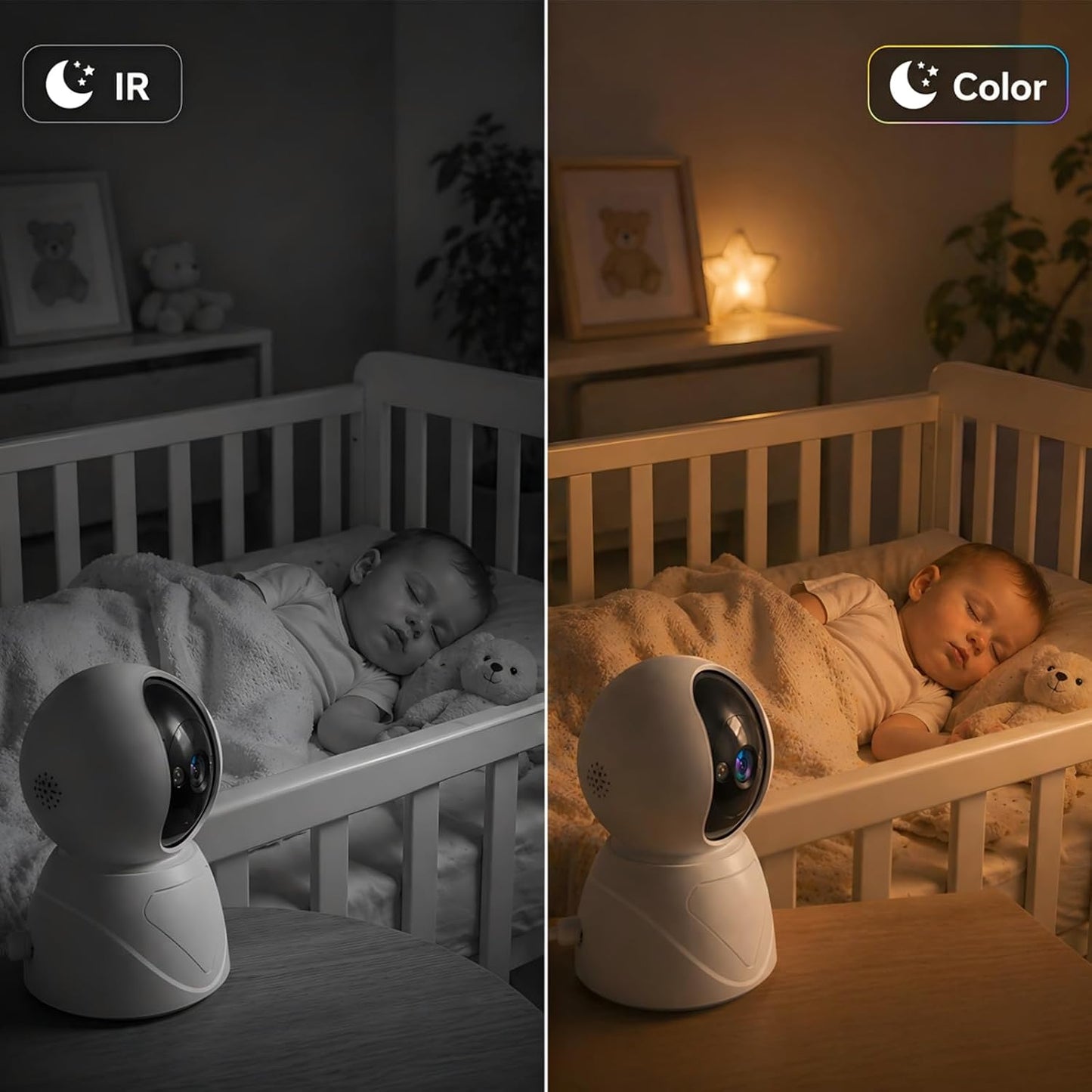 2K Indoor Security Camera, 5GHz Baby Monitor for Home, Pan Tilt | Dog Camera, 5GHz/2.4GHz WiFi, 355° Pan Tilt, Auto Tracking, 3X Zoom, Color Night Vision, Two-Way Audio, SD/Cloud