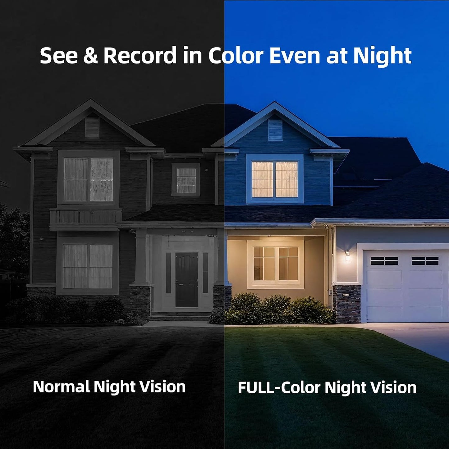2.5K Wireless Home Security Cameras, Outdoor WiFi Non-Subscription AI Person Detection, 4MP Color Night Vision, Full Duplex 2-Way Audio, IP66 Waterproof Battery Powered, U.S. AWS Cloud