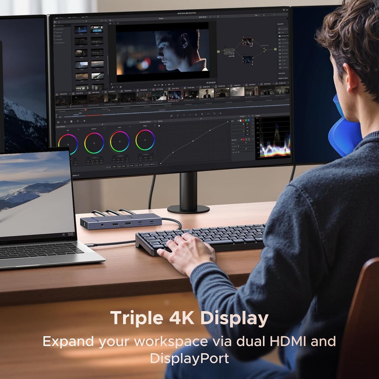 UGREEN USB C Docking Station Triple Monitor 4K, 12-in-1 Dock with 2xHDMI+DP | 2x10Gbps USB-C, 2xUSB-A, 100W PD, SD/TF 3.0, 1G Ethernet, 3.5mm Audio, Revodok Pro 3121 USB-C Hub Adapter, macOS Mirrors Only