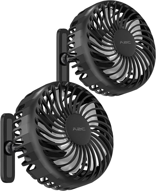 A2C Golf Cart Fan Rechargeable Magnetic Base Battery Operated Portable Fan | 3 Speeds, 4000 RPM Strong Airflow for Yamaha, EZGO, Club Car 360° Rotatable Golf Cart Accessories Gifts for Men, Dad, Husband