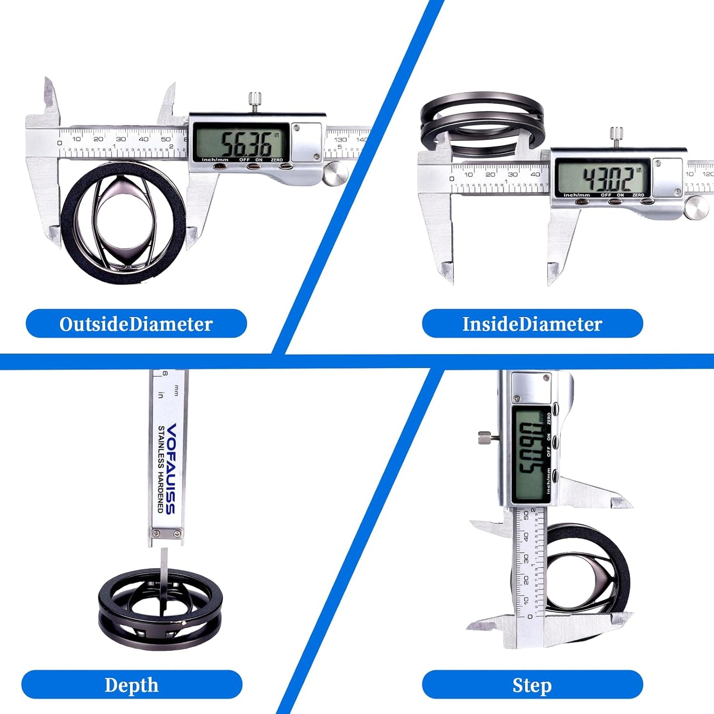 Digital Caliper Measuring Tool,Caliper Measuring Tool with Stainless Steel, Micrometer Dial Vernier Caliper Digital,Large LCD Screen, IP54 Splash Proof, Auto-Off Feature,6 Inch/150mm Caliper Tool