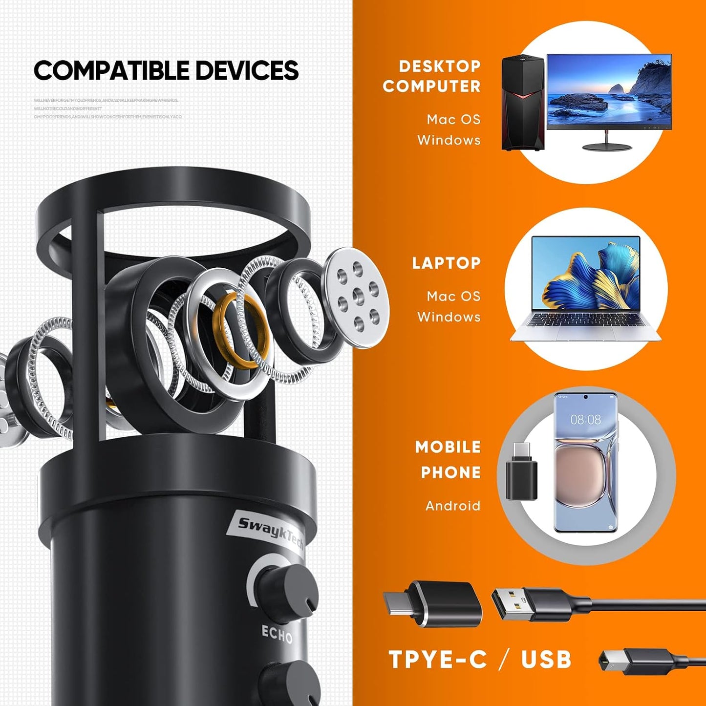 Studio Recording Microphone Isolation Shield with Pop Filter and Metal Tripod Stand, Studio Mic to PC Laptop Smartphone, Music Microphone for Recording Singing Podcasting
