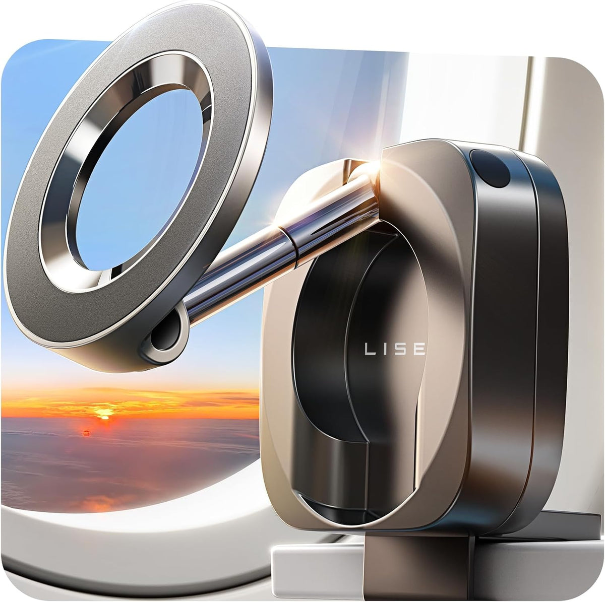 LISEN Airplane Travel Essentials for Flying Airplane Phone Holder for Desk | Phone Stand Hands Free MagSafe Travel Accessories Flying Long Flight Essentials Airplane Gadgets Gifts for Men