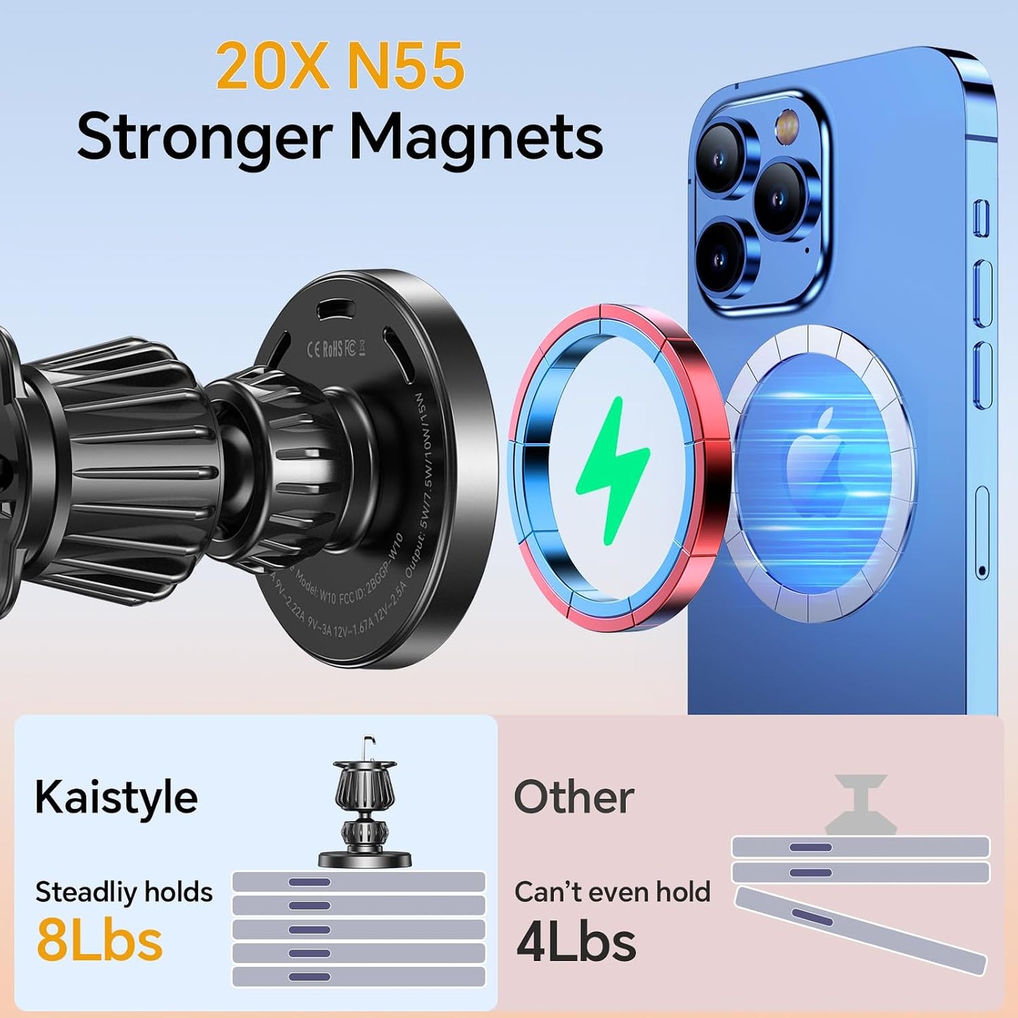 for MagSafe Car Mount Charger【Stronger Magnets】Magnetic Wireless Car Charger with Dashboard Pad Mounting Phone Holders for Your Car Accessories for Women Men Car Mount for iPhone 17 16 15 14