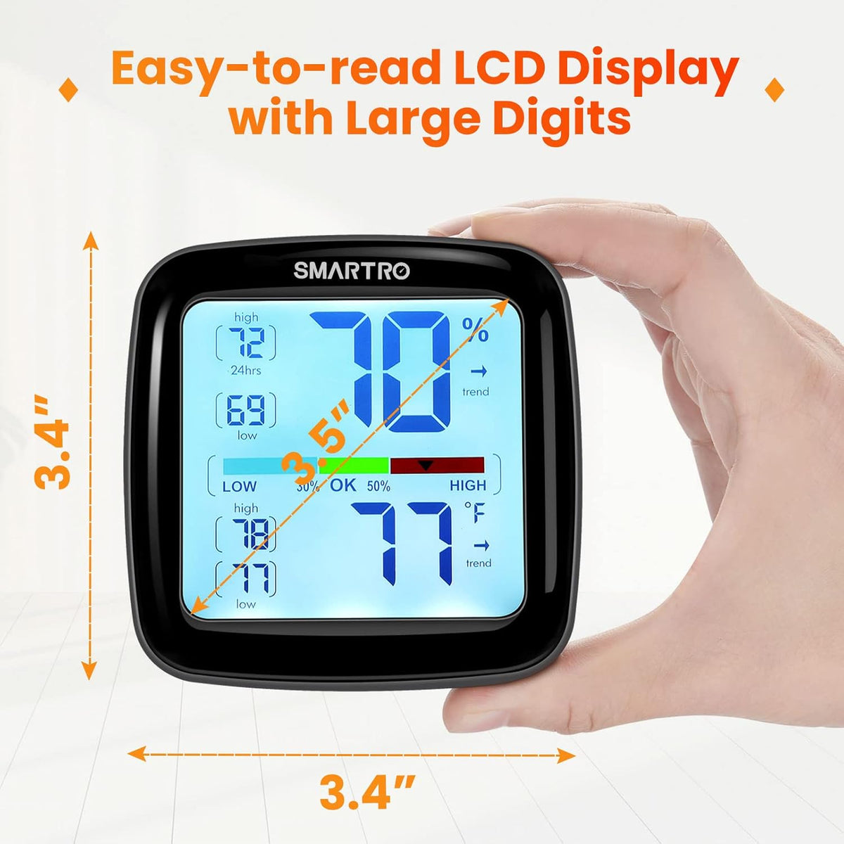 SMARTRO SC42 Professional Digital Hygrometer Indoor Thermometer 2 Pieces