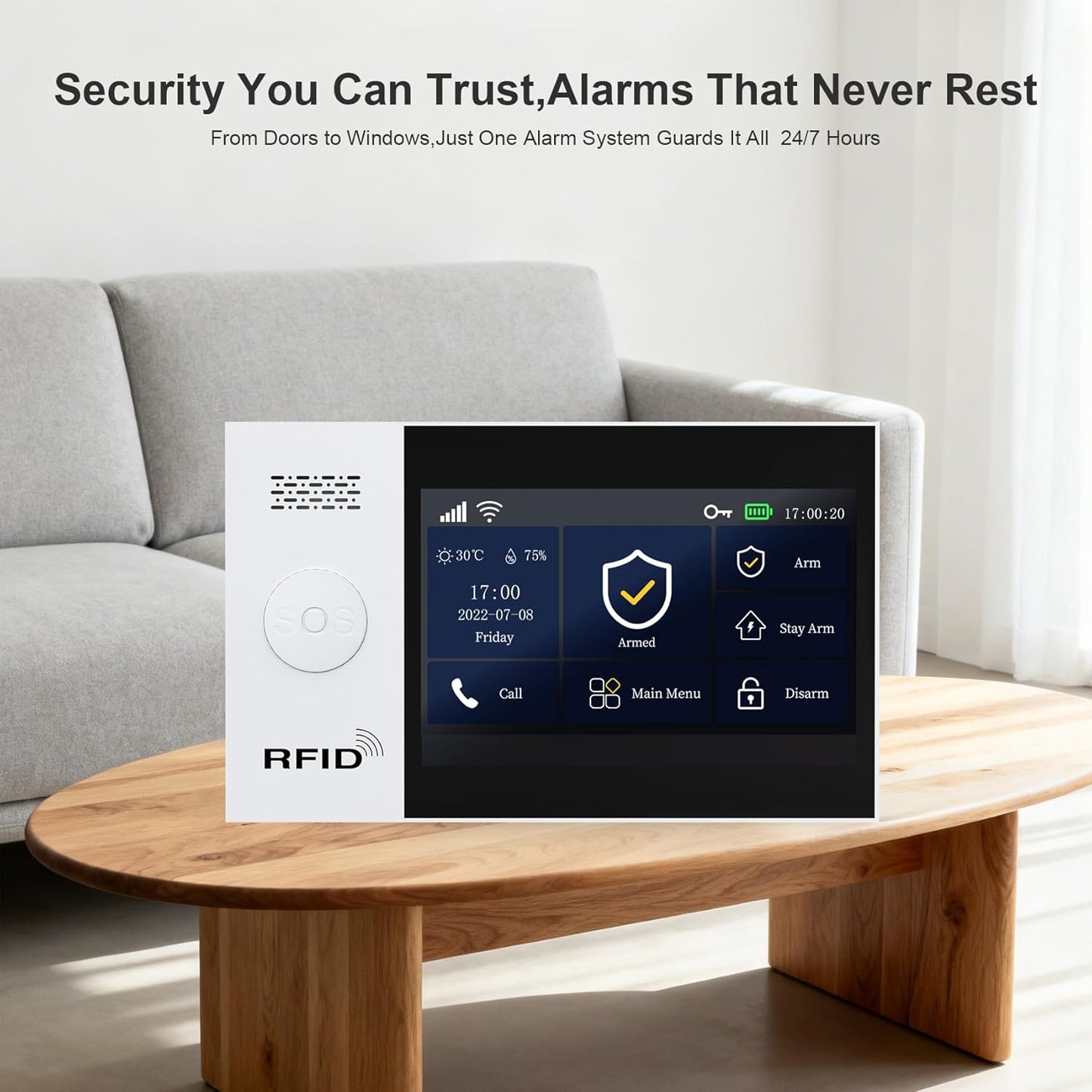PGST Wireless Alarm System for Home Security,No Monthly Fee,4.3 Inch Touchscreen,Door and Motion Sensors,Compatible with Alexa and Google Home for Apartment,Garage